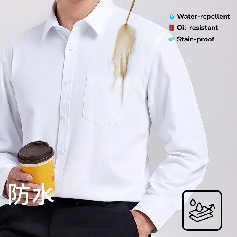 Tech Office Wear Men - Męska wodoodporna koszula z długim rękawem,