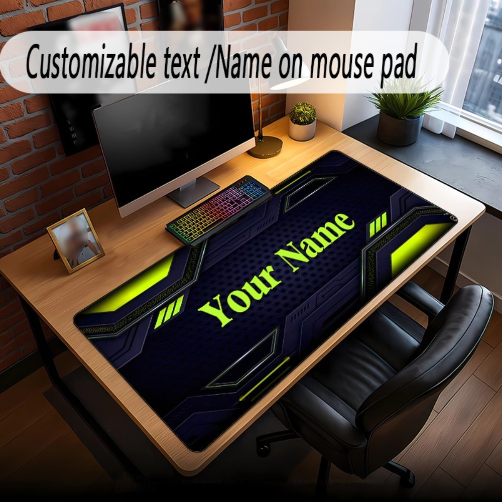 Tech Office Names - Modna neonowa podkładka pod mysz z